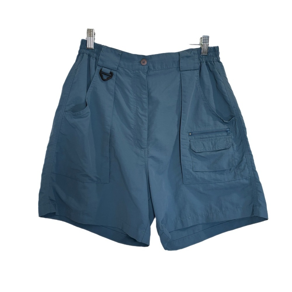 Cerulean blue cargo high waist hiking shorts